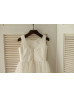 Ivory Cotton Lace Tulle Tiered Flower Girl Dress